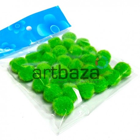 Набор декоративных помпонов для творчества и поделок, зеленых, Ø1.5 см., REGINA