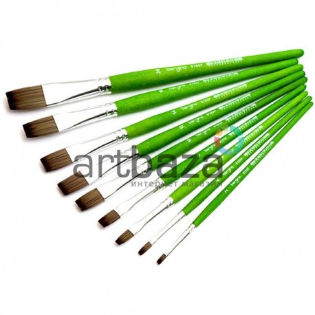 Кисть синтетическая Green Leaf, плоская, №14, Bergino