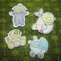 Набор цветных деревянных декоративных табличек  "Baby", 2.5 - 6 см., 4 штуки, REGINA
