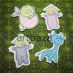 Набор цветных деревянных декоративных табличек  "Baby", 2.5 - 6 см., 4 штуки, REGINA