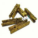 Набор деревянных декоративных прищепок с золотым глиттером, 0.7 x 4.5 см., 5 штук, REGINA