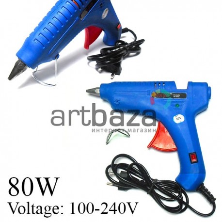 Термопистолет клеевой для рукоделия с кнопкой включения, Hot Melt Glue Gun, 80W, 110V-240V, 50Hz/60Hz, Ø11 мм., HELI