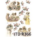 Рисовая карта для декупажа «Барышни и розы», 29.7 x 21 см, 20 г/м², ITD Collection