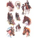 Рисовая карта для декупажа «Лошади и дамы», 29.7 x 21 см, 20 г/м², ITD Collection