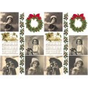 Рисовая карта для декупажа «Рождественский венок и ретро-фото», 29.7 x 21 см, 20 г/м², ITD Collection