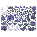 Рисовая карта для декупажа «Фиалки», 29.7 x 21 см, 20 г/м², ITD Collection