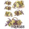 Рисовая карта для декупажа «Цветочные корзины», 29.7 x 21 см, 20 г/м², ITD Collection