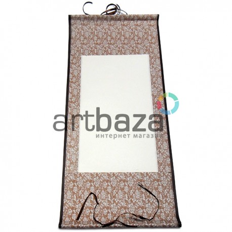 Свиток для китайской каллиграфии и живописи, красные цветы, р-р: 30.5 x 67 см.