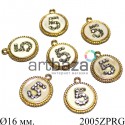 Металлическая подвеска "Chanel N°5" для скрапбукинга, Ø16 мм.
