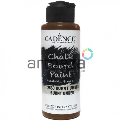 Краска акриловая для создания меловой доски, Burnt Umber / Коричневая, 120 мл, Cadence