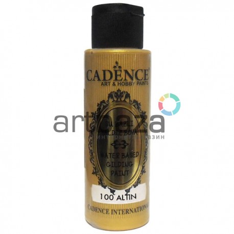 Краска акриловая с эффектом золочения Water-Based Gilding Paint, Gold / Золото, 70 мл, Cadence