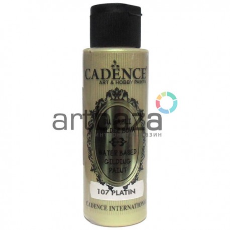 Краска акриловая с эффектом золочения Water-Based Gilding Paint, Platinum / Платина, 70 мл, Cadence