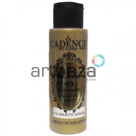 Краска акриловая с эффектом золочения Water-Based Gilding Paint, Majestic Gold / Величественное Золото, 70 мл, Cadence
