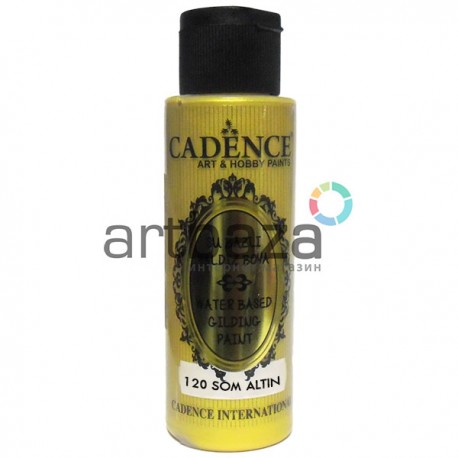 Краска акриловая с эффектом золочения Water-Based Gilding Paint, Pure Gold / Чистое Золото, 70 мл, Cadence