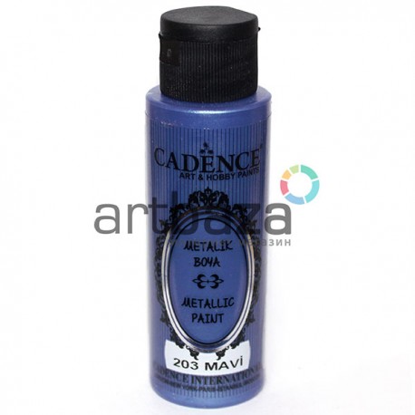 Краска акриловая «металлик», Blue / Голубая, 70 мл, Cadence
