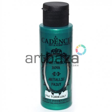 Краска акриловая «металлик», Turquoise / Бирюзовая, 70 мл, Cadence