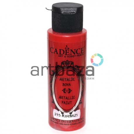 Краска акриловая «металлик», Red / Красная, 70 мл, Cadence