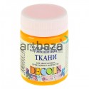Краска акриловая флуоресцентная по ткани, оранжевая, 50 мл, Decola