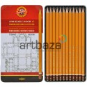 Набор карандашей чернографитных, TECHNIC HARDTMUTH, 1500 HB-10H, Koh-I-Noor