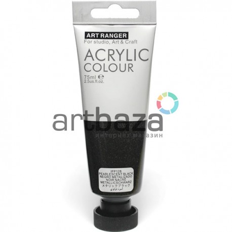 Краска акриловая, Черная перламутровая / Pearlescent Black, 75 мл, Art Ranger