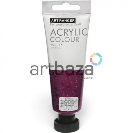Краска акриловая, Фиолетовая с глиттером / Glitter Purple, 75 мл, Art Ranger