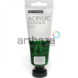 Краска акриловая, Зеленая с глиттером / Glitter Green, 75 мл, Art Ranger
