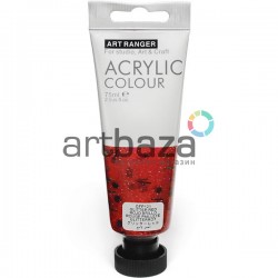 Краска акриловая, Красная с глиттером / Glitter Red, 75 мл, Art Ranger