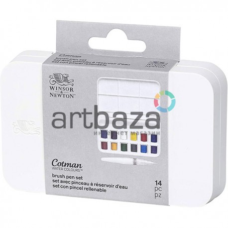 Набор акварельных красок в пластиковом пенале, 12 цветов + кисть, Winsor & Newton