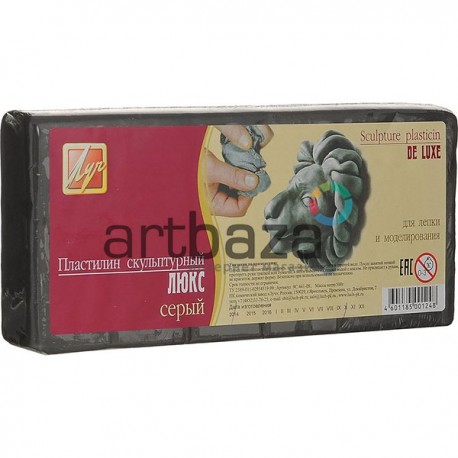 Пластилин скульптурный художественный, серый, 0.5 кг., Луч ● 9С 441-08 ● 4601185001248