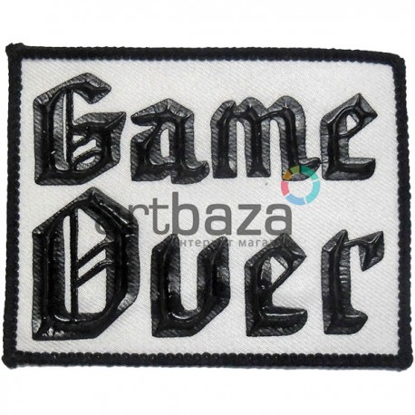 Нашивка - патч для одежды, Game Over, 6.9 x 8.7 см.
