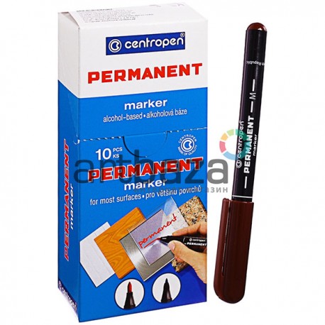 Маркер Permanent тонкий, коричневый, 1 мм, Centropen
