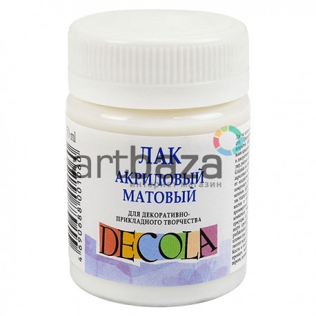 Лак акриловый матовый для финишной отделки работ, 50 мл., Decola