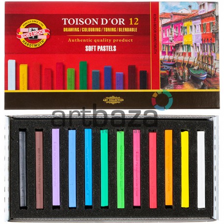 Пастель художественная сухая, 12 цветов, Toison D’Or, Koh-i-Noor