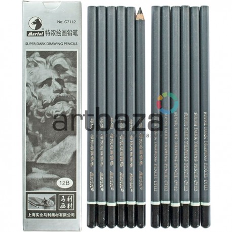 Карандаш чернографитный для графики, 12B, Martol