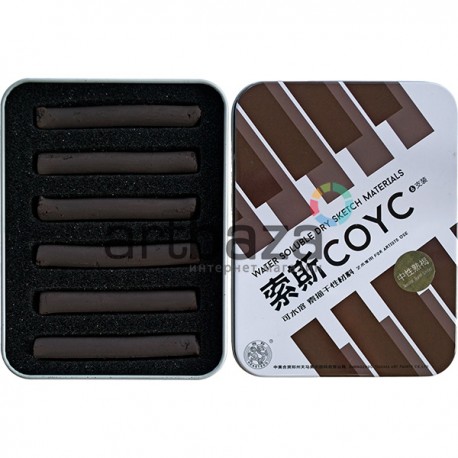 Соус Neutral burnt umber / Нейтральная жжёная умбра в металлическом пенале, 6 штук