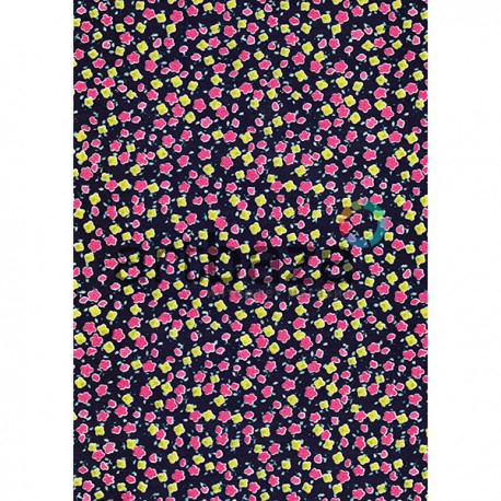 Ткань самоклеящаяся «цветочки на чёрном фоне», 21 x 29.5 см, Schreiber