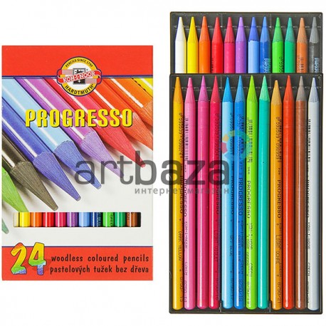 Карандаши цветные бездревесные Progresso, 24 цвета, Koh-i-Noor