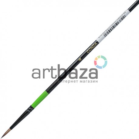 Кисть синтетическая Green in Black, круглая, №4, CONDA