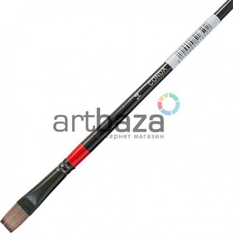 Кисть синтетическая Red in Black, плоская, №14, CONDA
