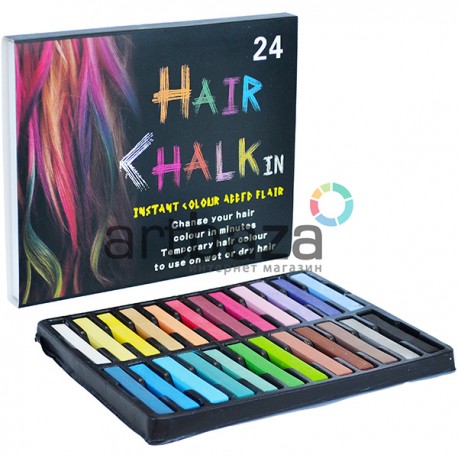 Цветные мелки для волос Hair Chalk, 24 штуки