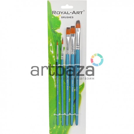 Набор синтетических кистей для рисования, 5 штук, Royal-Art