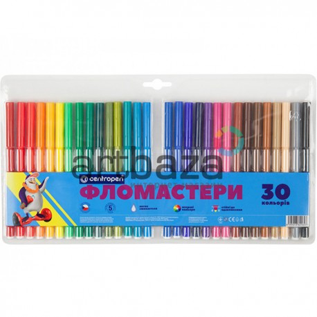 Набор фломастеров для рисования, 30 цветов, Centropen