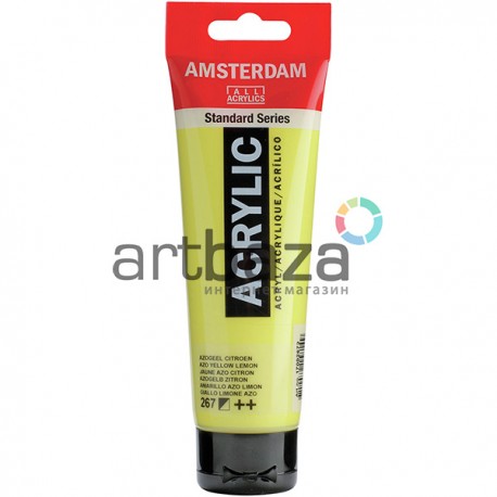 Краска акриловая Amsterdam Standard Series, азо желтая лимонная, 120 мл, Royal Talens