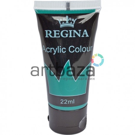 Краска акриловая, Зеленая ФЦ / Phthalocyanine Green, 22 мл, REGINA