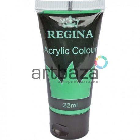 Краска акриловая, Изумрудно-зеленая / Emerald Green, 22 мл, REGINA