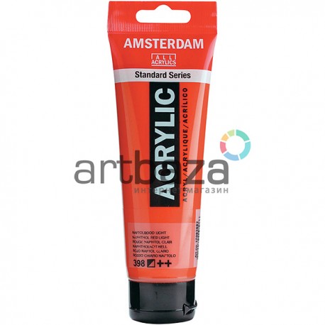Краска акриловая Amsterdam Standard Series, красная нафтоловая светлая, 120 мл, Royal Talens