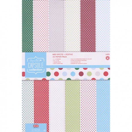 Набор бумаги для скрапбукинга «Spots & Stripes Festive», 21 × 29.7 см, 24 листа