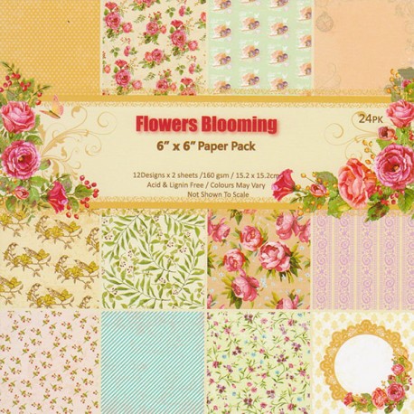 Набор бумаги для скрапбукинга «Flowers Blooming», 15.2 × 15.2 см, 24 листа
