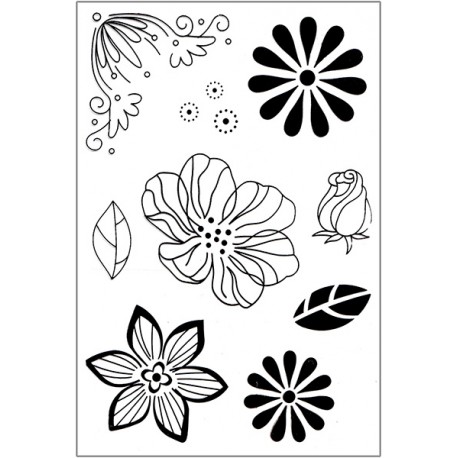Силиконовые штампы для скрапбукинга «Sketch & Bloom», 10 × 15 см