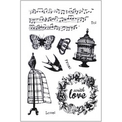 Силиконовые штампы для скрапбукинга «With Love: Винтажная романтика», 10 × 15 см